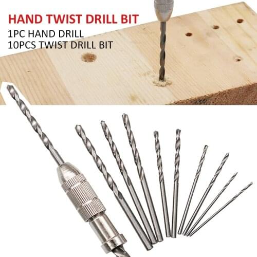 Aluminum Alloy Mini Hand Twist Drill Bit Key-less Chuck Twist Tool Drill Bit Perfect For DIY Drilling Wood Olive Walnut Amber