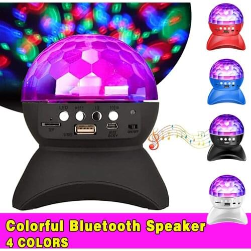 Wireless bluetooth Speaker Stage Light RGB LED Crystal Ball Effect Light DJ Club Disco Party Lighting Rechargeable USB/TF/FM