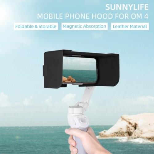 Mobile Phone Smartphone Sunhood Foldable Magnetic Leather Hood Sunshade For DJI OM 4 Gimbal Accessories