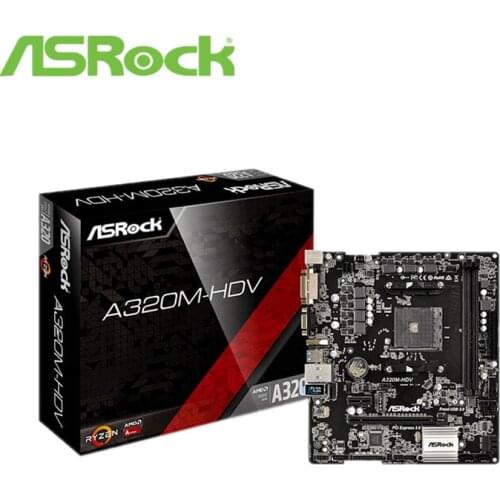 Full new ASROCK AMD A320 Chipset AM4 Interface A320M-HDV Desktop PC Motherboard Micro-ATX Socket AM4