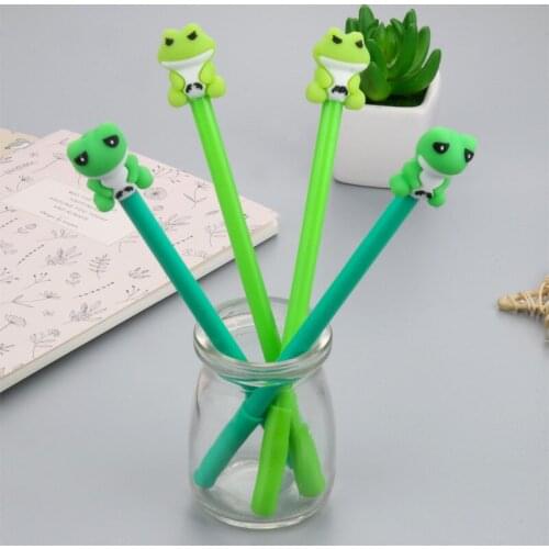 4 PCs Korea Stationery Learning Office Creative Cartoon Solid Frog Gel Pen Student Stationery Supplies