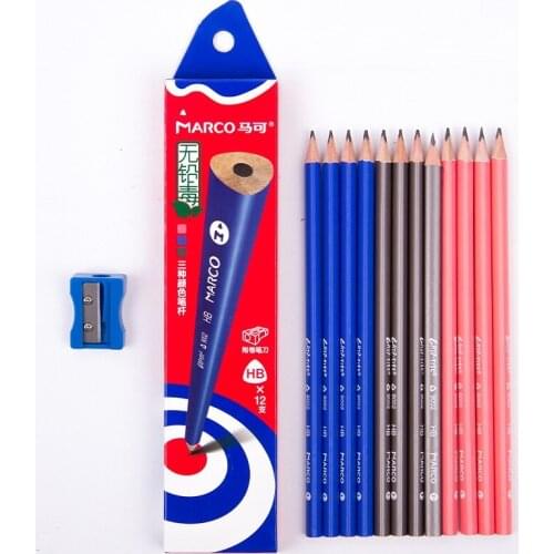12pcs Easy grip Color body Standard pencil with sharpener HB 2H 2B Lead nature wood pencil writing Stationery office school F870