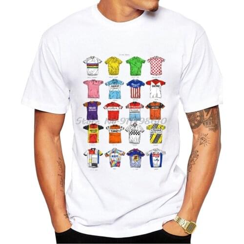 A Collection Of Cycling Jerseys Print T-Shirt Fashion Men Short Sleeve Old Bike Bicycles Sport Casual Tops Hip Hop Boy Tee Shirt