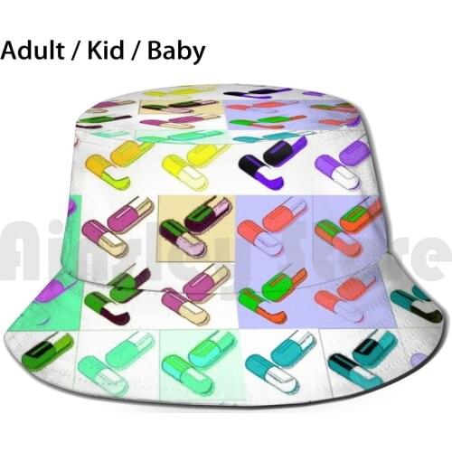 Pill Popper Sun Hat 2548 Bucket Hat Pills Popart Pop Art Warhol Pill Popper Muliticolor Multi Color