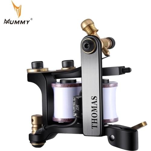 Mummy Handmade Tattoo Machine Gun 8 Wrap Coils Tattoo Machine Pure Copper Contact Spring Good Flexibility And Toughness
