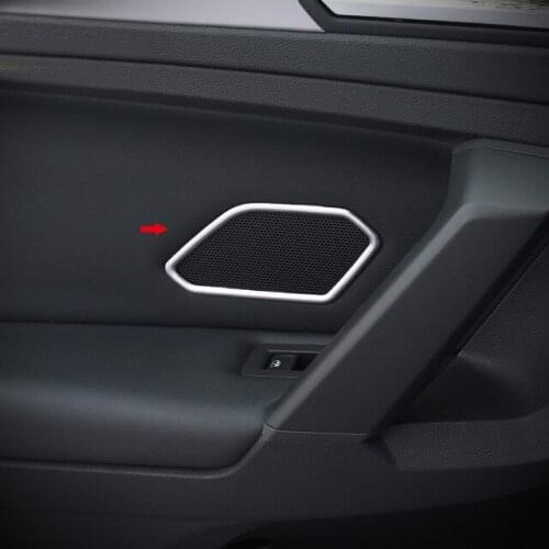 For Tiguan mk2 2017 2018 ABS Matte Rear UP Door speaker collar Cover TrimCar Accessories Styling 2pcs