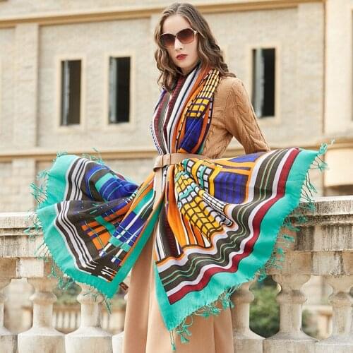 Fashion Luxury Brand Pashmina Echarp Cashmere Scarf Wrap Warm Shawl Winter Scarf Ladies Scarves Tassels Long Blanket Pashmina