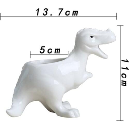 Fleshy Pot Vase Ceramic Decoration Creative White Color Dinosaur Flowerpot Succulent Plant Pot Office Desktop Ornaments