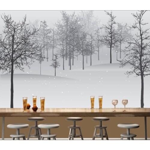 Home decoration mural custom forest woods black and white art TV wall background wall painting living room bedroom 3d wallpaper