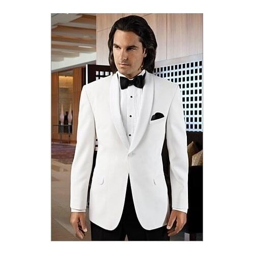 Latest Coat Pant Design White Wedding Suits for Men Jacket Style Suit Slim Fit Tuxedo 2 Piece Groom Custom Prom Blazer Masculino