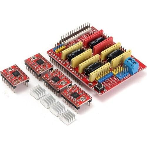 CNC Shield Board + 4Pcs A4988 Stepper Motor Driver For Arduino 3D Printer Diy RC Toy Kit Part