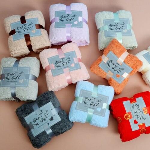 19 Colors 80*36cm Hand Towel Coral Fleece Velvet Household Bathroom Towel Microfiber Fast Dry Hair Face Towel Absorbent Towel