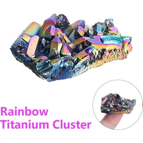 Natural Quartz Crystal Rainbow Cluster Decoration Craft Reiki Stone Healing For Home Decorations Ornaments