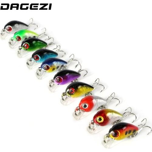 DAGEAI 10 pcs/lot 4CM 3D eyes Fishing Lure with 10# Hooks Plastic Lures Hard Baits Isca artificial lure Fishing Tackle