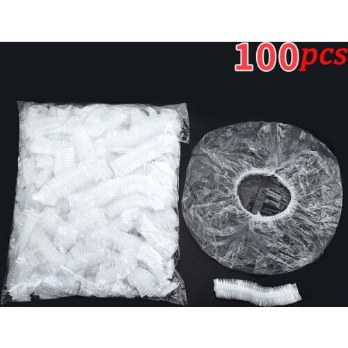 100 Pcs Disposable Shower Caps Hat Bathing Caps Elastic Waterproof Shower Cap Resuable Lace Elastic Band Bath Hair Caps Hats