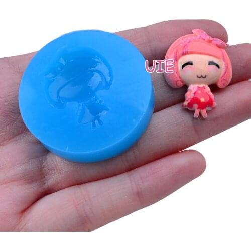 FYL443U 26.7mm x 21.1mm Girl Silicone Mold Fondant Cake Decoration Candy Resin Clay Earrings Necklace Craft Soap Candle