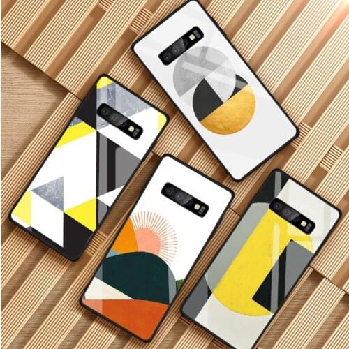 Splicing art Tempered Glass Phone Case For Samsung Galaxy S8 S9 S10 S20 PLUS J6 J8 2018 NOTE 8 9 10 Cover Shell