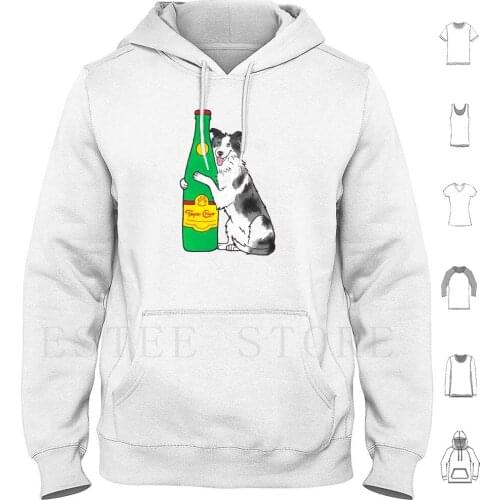 Topo Chico Pup Hoodies Long Sleeve Topo Chico Border Collie Herding Dog Collie Sheep Dog Cow Dog Puppy Chico Grey