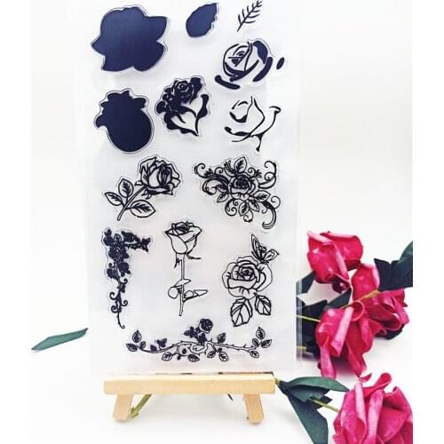 11*20CM Hot selling rose transparent clear stamp / silicone seal roller stamp DIY scrapbook album / card production