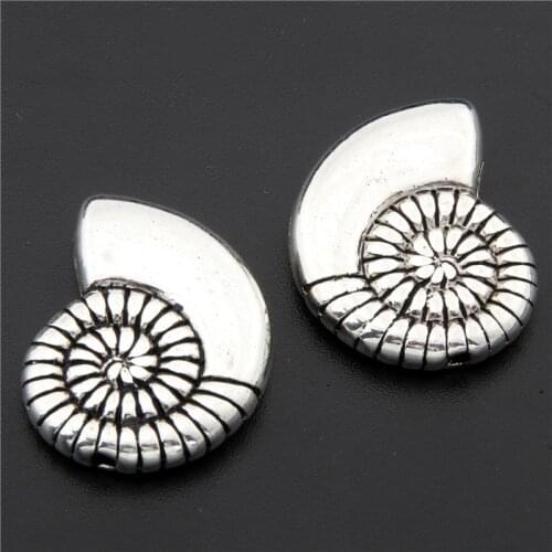 3pcs Silver Color Zinc Alloy Conch Charms Pendants For Jewelry Making DIY Handmade Craft A2728