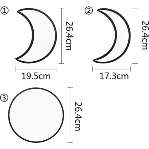 5pcs Moon Phase Decorative Mirror Wall Stickers Wall Decal Home Decoration Living Room Balcony Posters