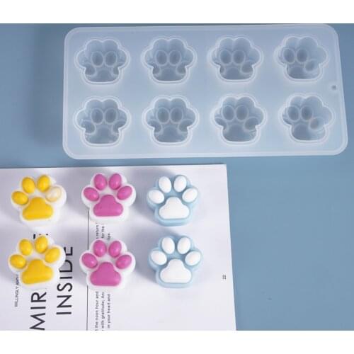 8 Hole Cat Claw Keychain Silicone Molds UV Epoxy Resin Mould For DIY Crafts Jewelry Making Decoration Supplies