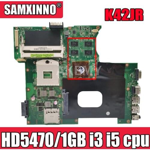 Akemy K42JR REV 4.0 3.2 Motherboard For Asus K42JZ K42JE k42JK X42J A42J K42JY Laptop Mainboard HD5470/1GB Support i3 i5 cpu