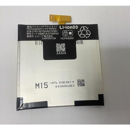 3.8V 3010mAh 12Wh UBATIA270AFN1 Battery for Sharp SHV35 UBATIA273AFN3 Batteria