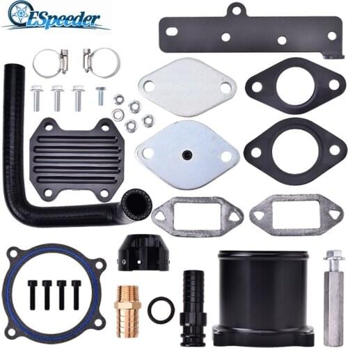 ESPEEDER Aluminum EGR Throttle Valve Delet Cooler Block OFF Plate Kit For Dodge/Ram Cummins 2013-2018 6.7L