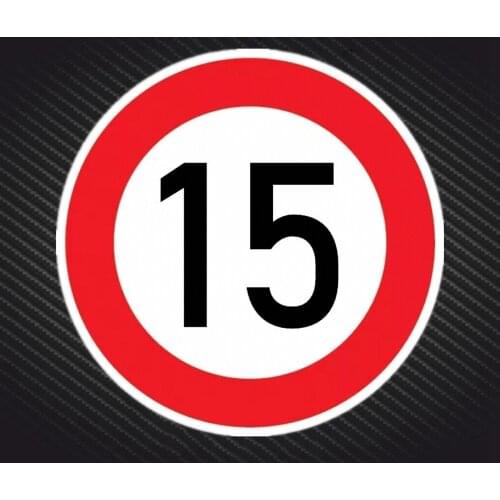 B-0071# Speed Limit (15 km), Ø 16 cm Self-adhesive Decal Car Sticker Waterproof Auto Decors