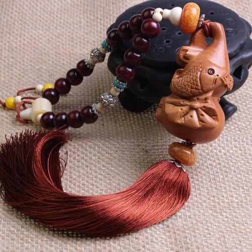 Flower Pear Wood Fu lu more than hanging parts access ping automobile interior supplies car pendant R163-33