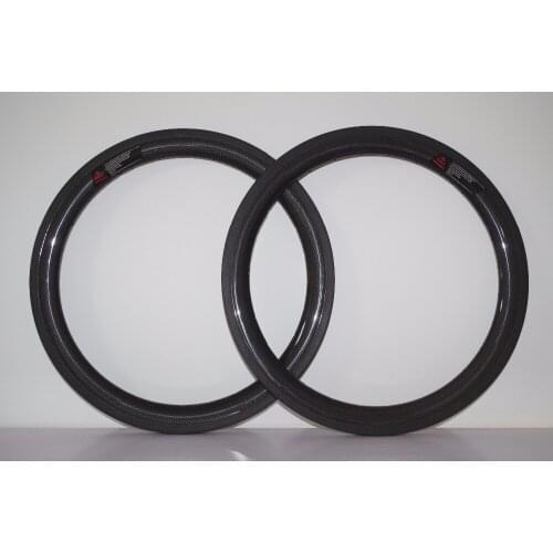 DEERACE 270G SUPER LIGHT BMX 20'' 38mm Carbon Clincher Road Folding Bike Wheel Rims 23mm Wide Bicycle Wheels BSD 406mm