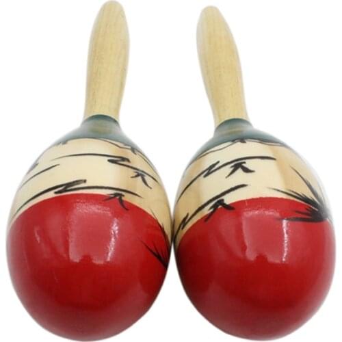 1 Piar Wooden Sand Hammer Baby Kids Music Toys, Portable Percussion Instrument Sand Hammer Musical Toy For Children Game Party