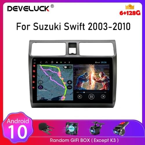For Suzuki Swift 2003-2010 10" Android 2 Din 4G Car Radio Multimedia Video Navigation Stereo speakers audio carplay accessories