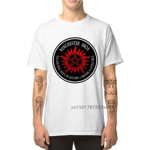 Mad Max Men Tshirt Winchester Bros Protect Symbal Ring Summer Cotton O Neck Tops T Shirt Supernatural Moto & Biker T-Shirts