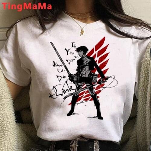 Hot Japanese Anime Attack on Titan T Shirt Women Kawaii Jiyuu No Tsubasa Graphic Tees Funny Levi Eren Harajuku Unisex Tshirt
