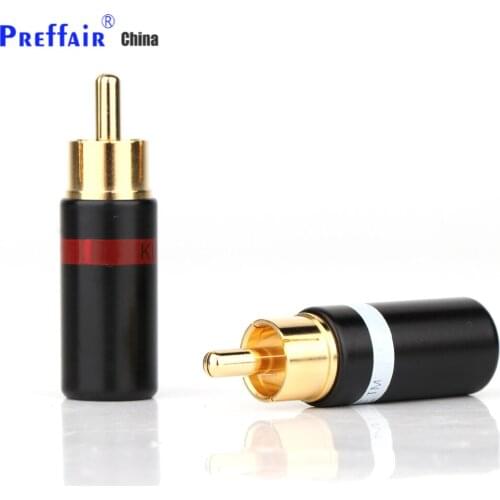 Hifi 4pcs gold plated Rca plug audio AMP interconnect rca plug Socket connector