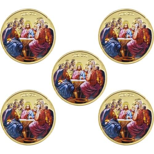 Jesus Commemorative Metal Coin 999.9 Gold Foil Souvenir Coins Human Collection Metal Crafts Golden Coins