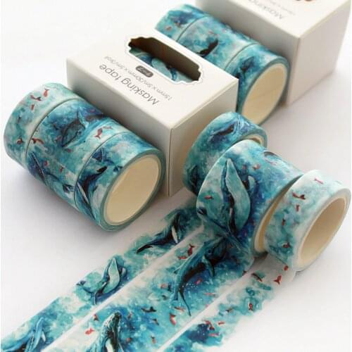 3 pcs/pack Cute Cloud fish Washi Tape set Adhesive Tape DIY Scrapbooking Sticker Label Japanese Masking tape