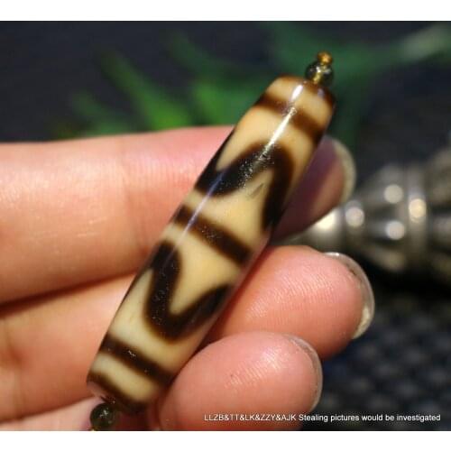 Collectible Magic Tibetan Top Old Agate Oily Cinnabar Dots Lotus Base Daluo Love dZi Bead 5A