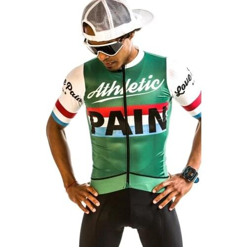 LOVE THE PAIN Summer Men Cycling Jersey Set Man Quick-Dry Short Sleeve Racing Uniform Breathable Bib Shorts Set Maillot Ciclismo