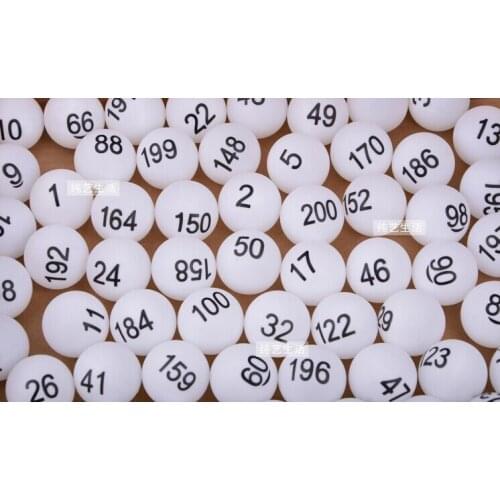 Digital letter game number 1-200 tennis ball lottery promotional ball for Recreational activities pingpong ball