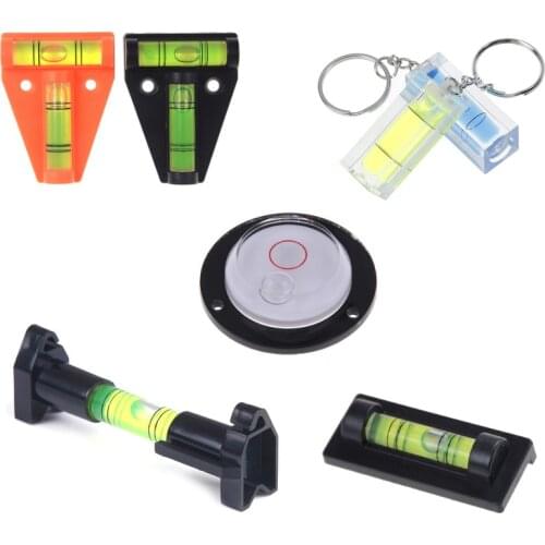 Mini Spirit Level Measurement Instrument T-type Round Square Spirit Level Bubble 9 Styles With Keychain