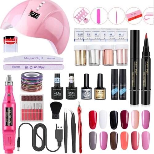 Nail Set 36W LED Lamp For Manicure Top&Base Coat Set Kit Soak Off Gel Varnish For Nail Art Set Dryer Machine Tool