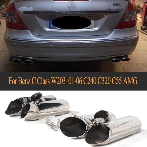 Stainless Steel Exhaust Pipe Tips For Mercedes Benz S-Class W220 S430 S500 Dual Muffler Tips