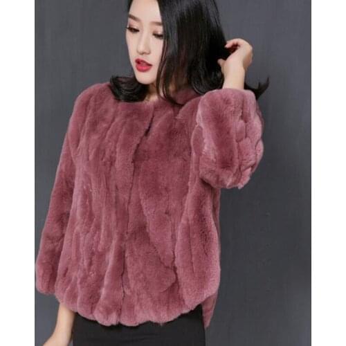 New 2020 Plus Size 4xl 5xl Winter Coat Women Real Fur Coat Rabbit Fur Coat Short Slim Fit Warm Jacket