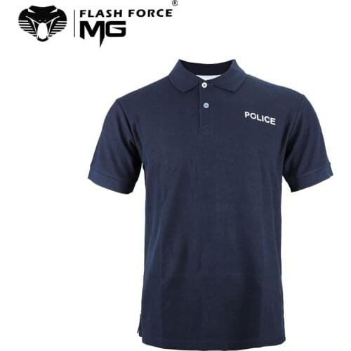 Police Polo Shirt Casual Clothes Army Print Short Sleeve Combat Shirt Mens Clothing Thin Summer Polo