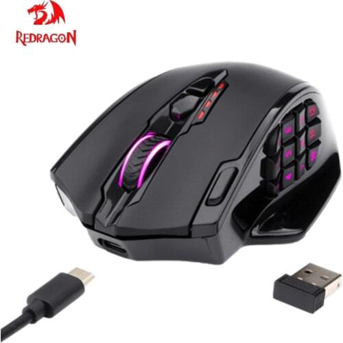 Redragon M913 Thrash Elite Wireless Game Mouse 16000DPI Wired/wireless RGB Game Mouse, 16 Programmable Buttons, Pro light Sensor