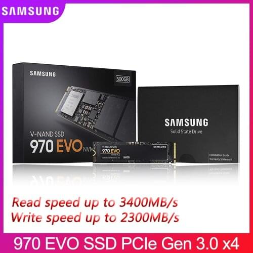 Samsung 970 EVO NVMe M.2 SSD 1T 500GB Up to3400 MB/s Interface PCle Gen3.0x4 for Desktop notebook Internal V-NAND MLC technology