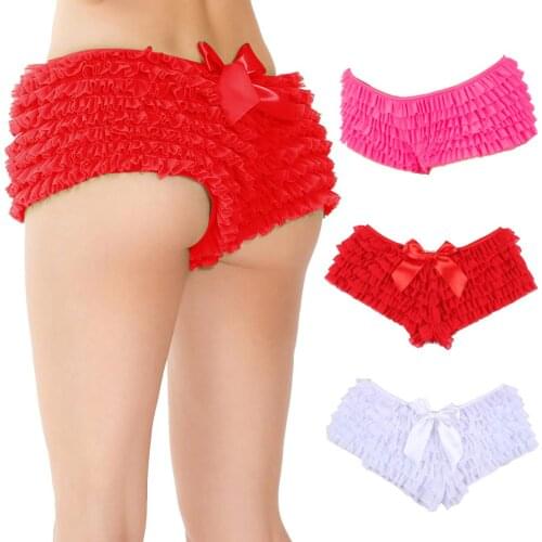 Sexy Women Underwear Layered Mesh Ruffled Sexy Panties Womens Lingerie Cute Lace Plus Size Hot Panties